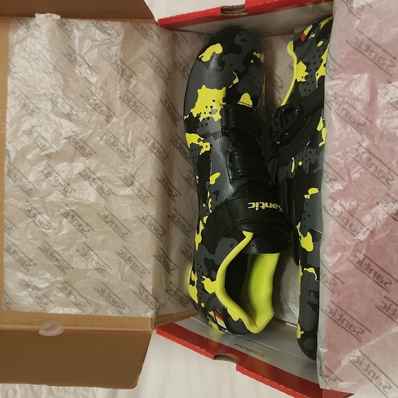 New! Santic Davee cycling bike road shoes camo green black exercise Activewear - Picture 11 of 14